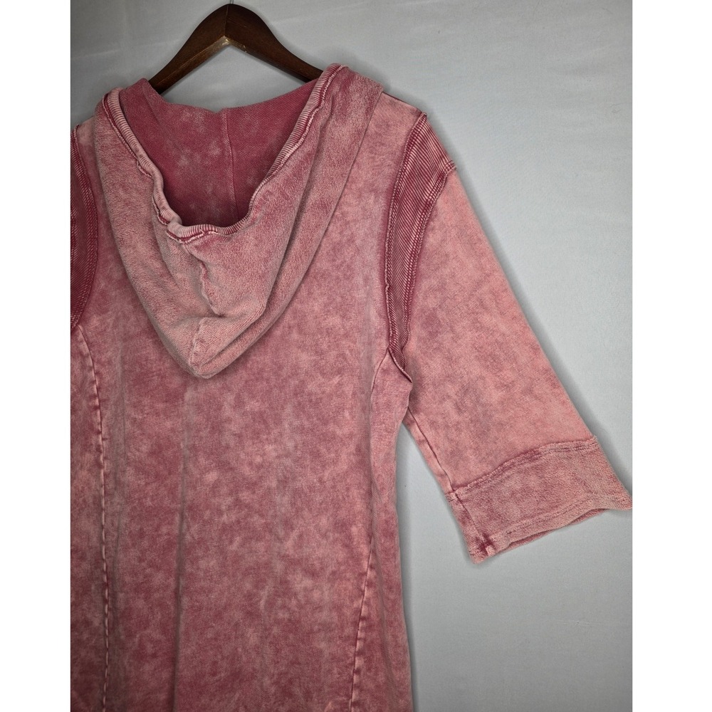 Daily‎ Practice by Anthropologie Flounced Hoodie Mini Dress XS Heathered Pink - Picture 4 of 9